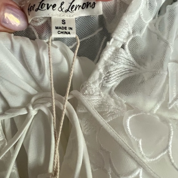 NWT - For Love & Lemons Serena White Mini Dress (Small) - Picture 4 of 5